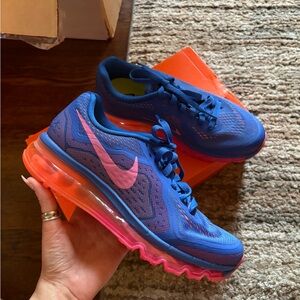 2015 Nike Air Max 2014 Blue/Pink Running Shoes